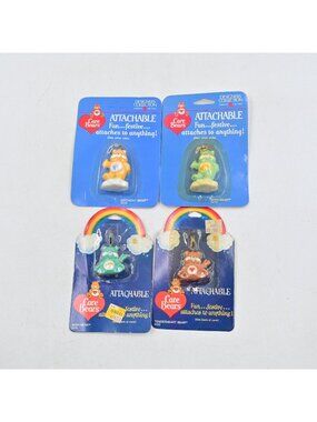 Care Bears Attachable Keychain Lot 4 Birthday Wish Bear Vintage